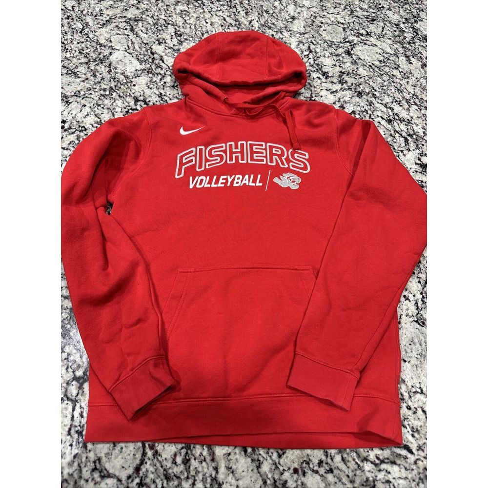 Nike Womens Small Fire Red Pullover Hoodie Fishers Tigers Volleyball